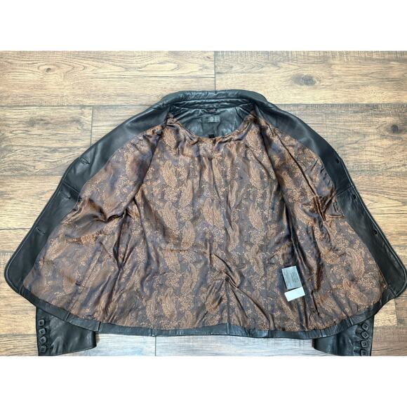 Vintage Wilson’s Leather Chocolate Brown Button Up Jacket Blazer 90’s Y2K Sz M - Picture 8 of 10